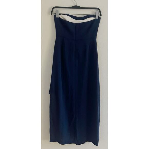 NWT Elliatt Navy Blue Midi Asymmetrical Hem Dress Medium - Picture 3 of 11